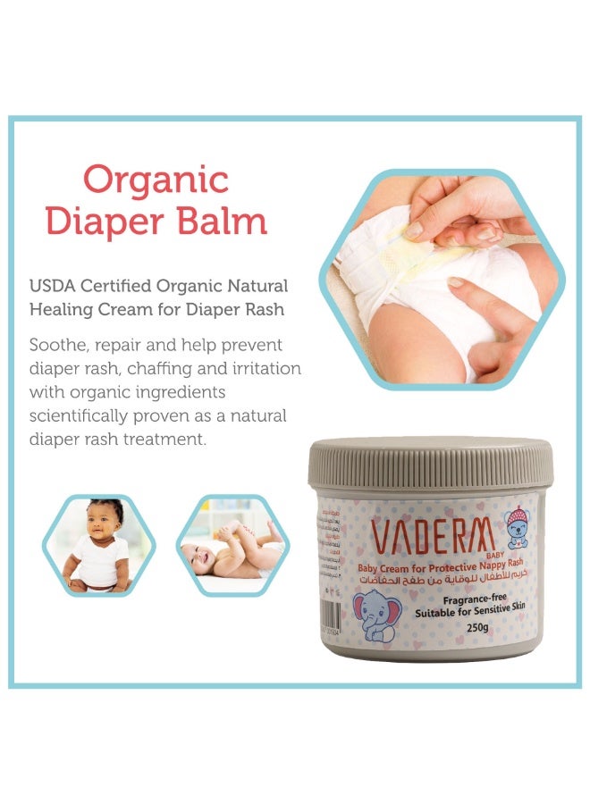 VADERM Baby Diaper Rash Cream – Fragrance Free, Suitable for Sensitive Skin, 250g - Image 3